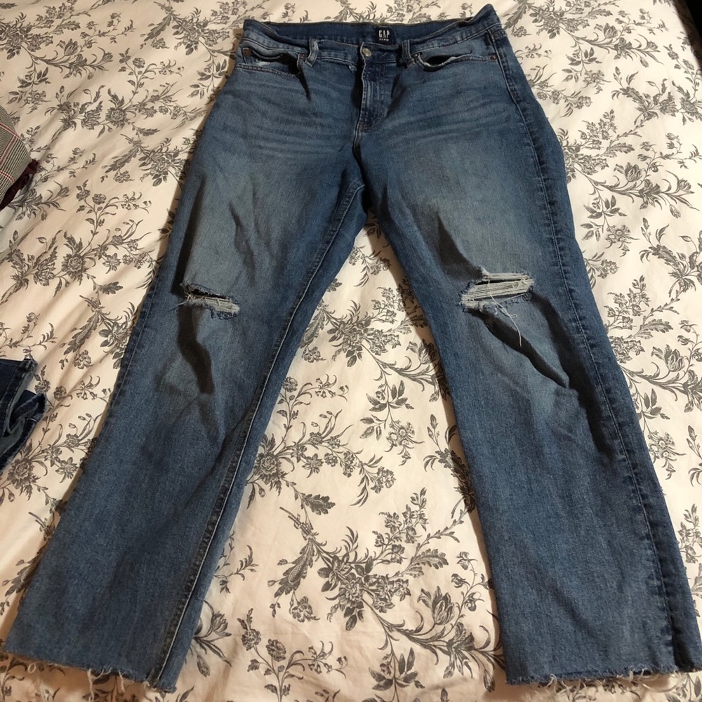 GAP straight legged jeans, unfinished hem